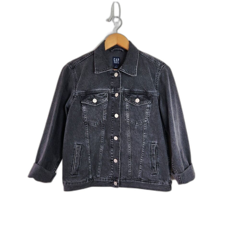 Gap Women’s Black Denim Trucker Jeans Jacket size M